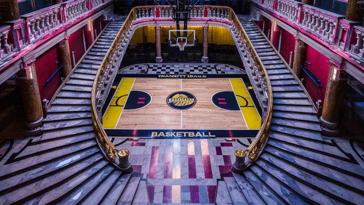 Marble Staircases and a Basketball Court