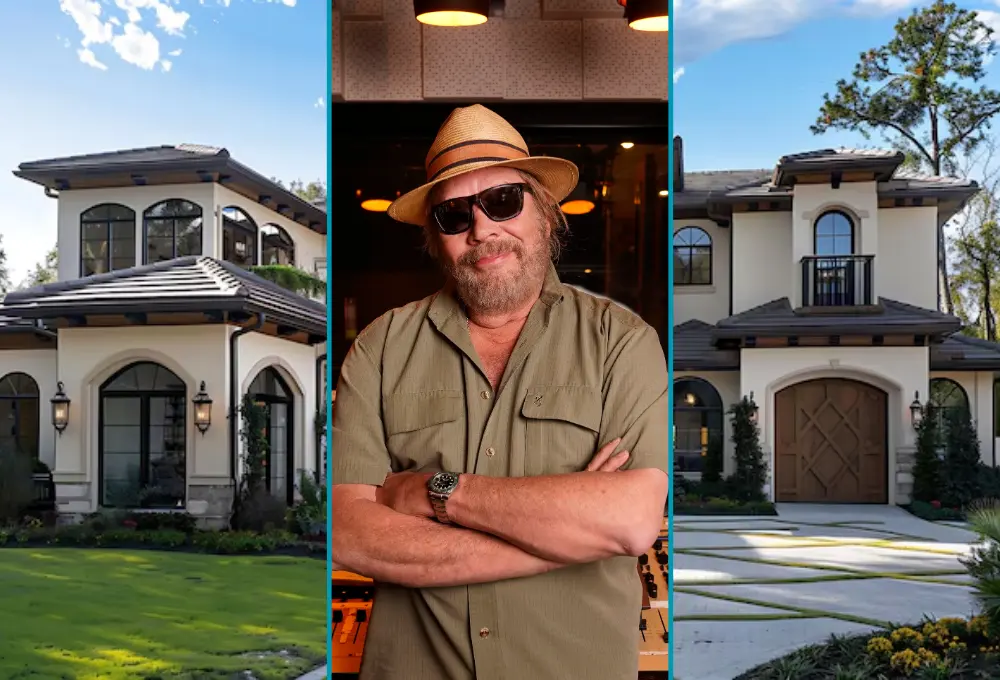 Hank Jr. House: Sprawling 11,566-square-foot Southern plantation-style home on 33.7 acres in Springville, Tennessee.