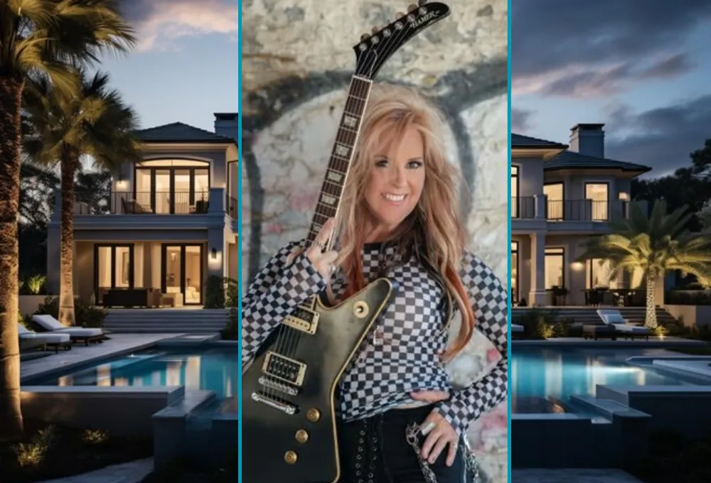 Stunning view of Lita Ford House in Apache Junction showcasing its unique blend of rock legend vibes amidst beautiful desert landscapes.