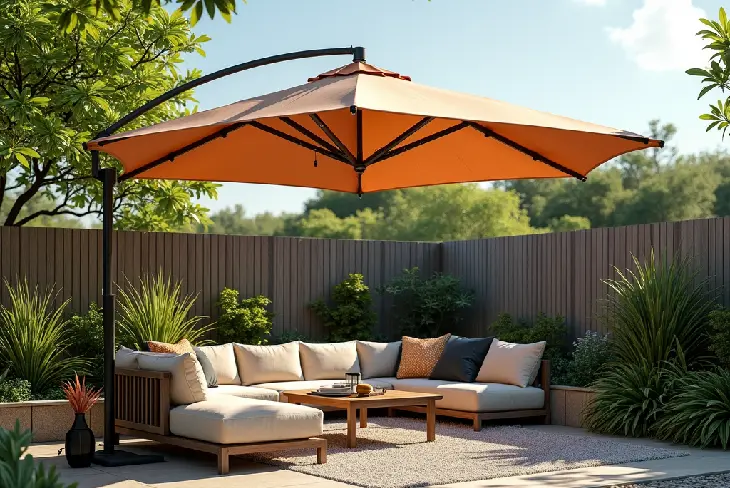 15 Shade Ideas for Backyards 'Beat the Heat in Style' - Building & Construction - Homedecortoday Palapa umbrella providing tropical-style shade in a backyard setting