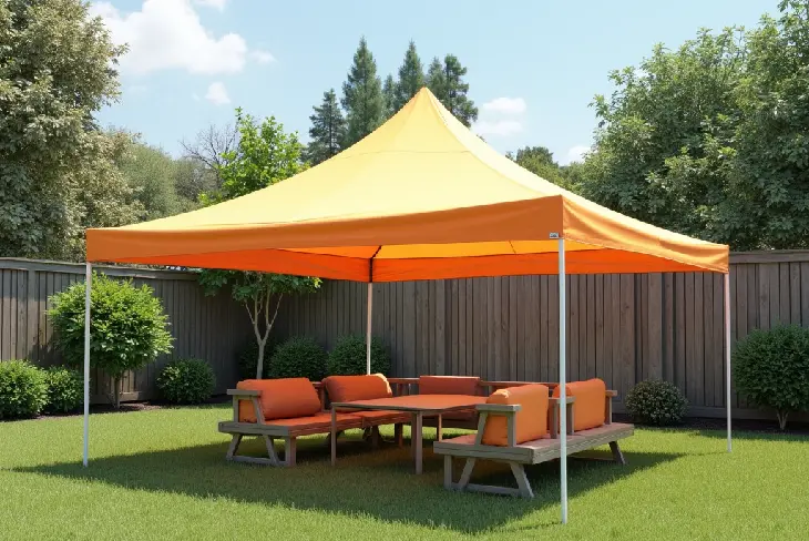 15 Shade Ideas for Backyards 'Beat the Heat in Style' - Building & Construction - Homedecortoday Pop-up canopy tent providing instant shade in a backyard setting