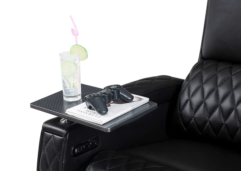 A fully reclining zero gravity home theater seat with smart features.