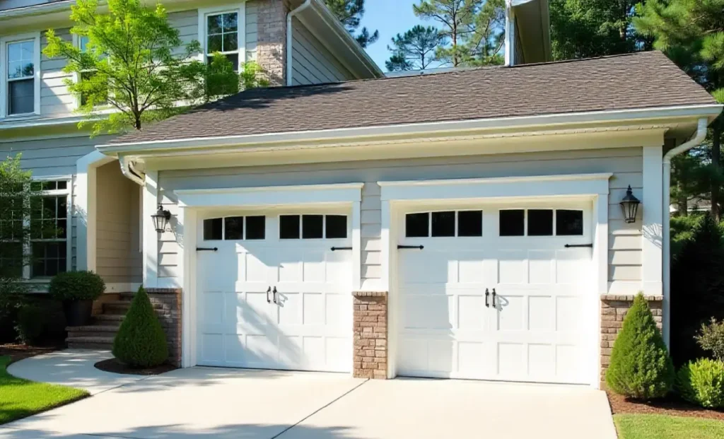 155 Finley Dr Commerce GA 30529 garage exterior with two-car modern insulated doors and concrete driveway