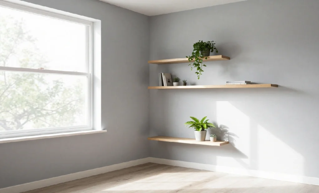 Modern Small Living Room Ideas: Smart Design Tips to Make Any Space Look Bigger & Stylish Modern small living room with light grey walls, compact sofa, natural light from large windows, and minimalist furniture design