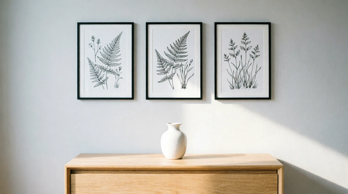 Minimal line art prints providing a budget summer bedroom wall decor refresh