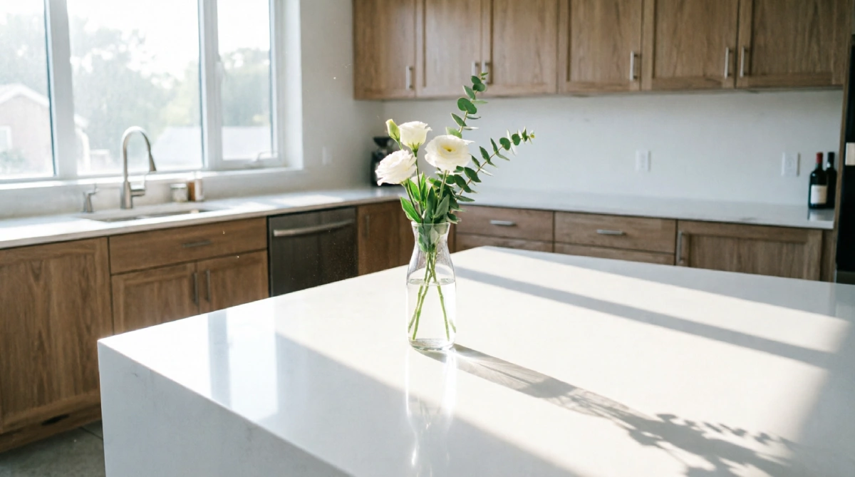 Clean modern kitchen countertops with minimal items displayed