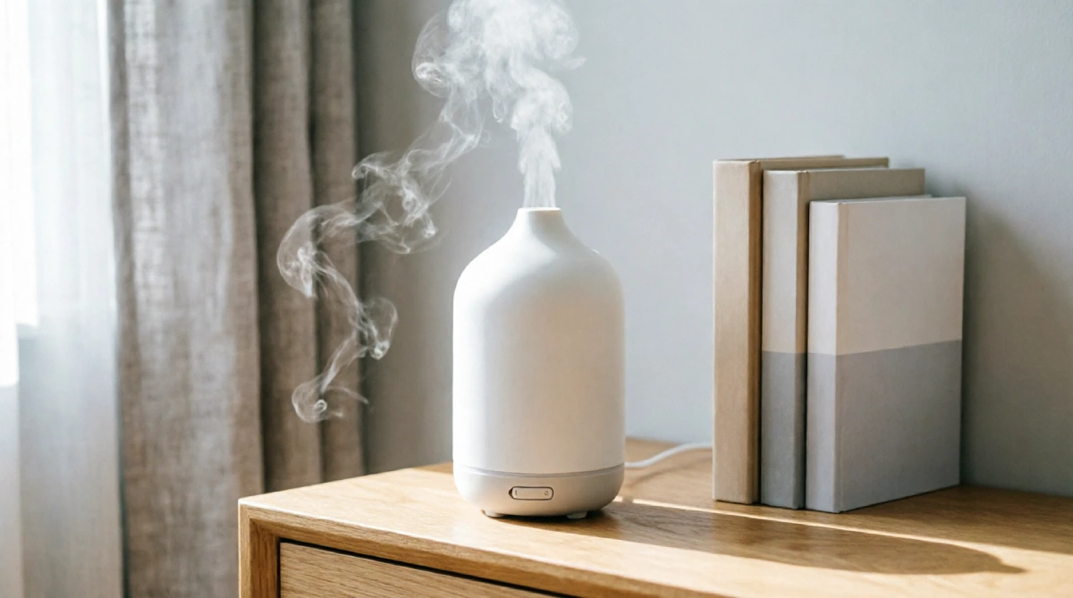 Modern ceramic diffuser for subtle summer scent in clean living room