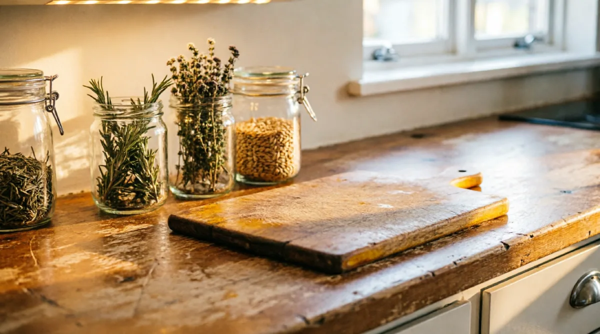 LED under-cabinet lights keeping a small budget summer kitchen cool and efficient