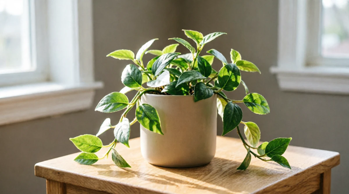 Trailing potted plant adding life to a summer living room corner
