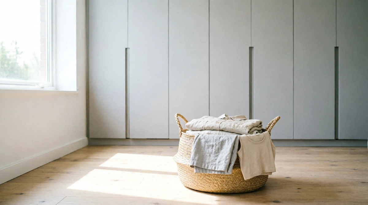 Bedroom with out-of-season clothes stored away, creating an uncluttered look