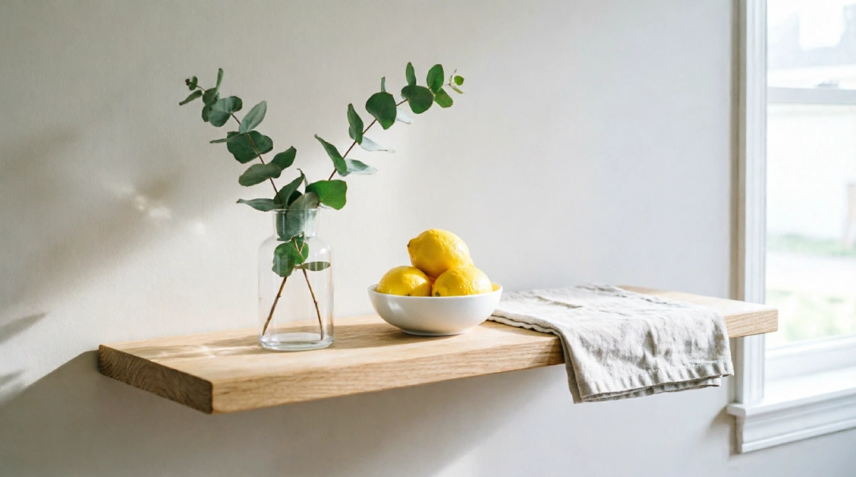 10 Minimal Summer Living Room Ideas for Simplicity - Living Room - Homedecortoday A curated shelf with only summer accessories in a minimal living room.