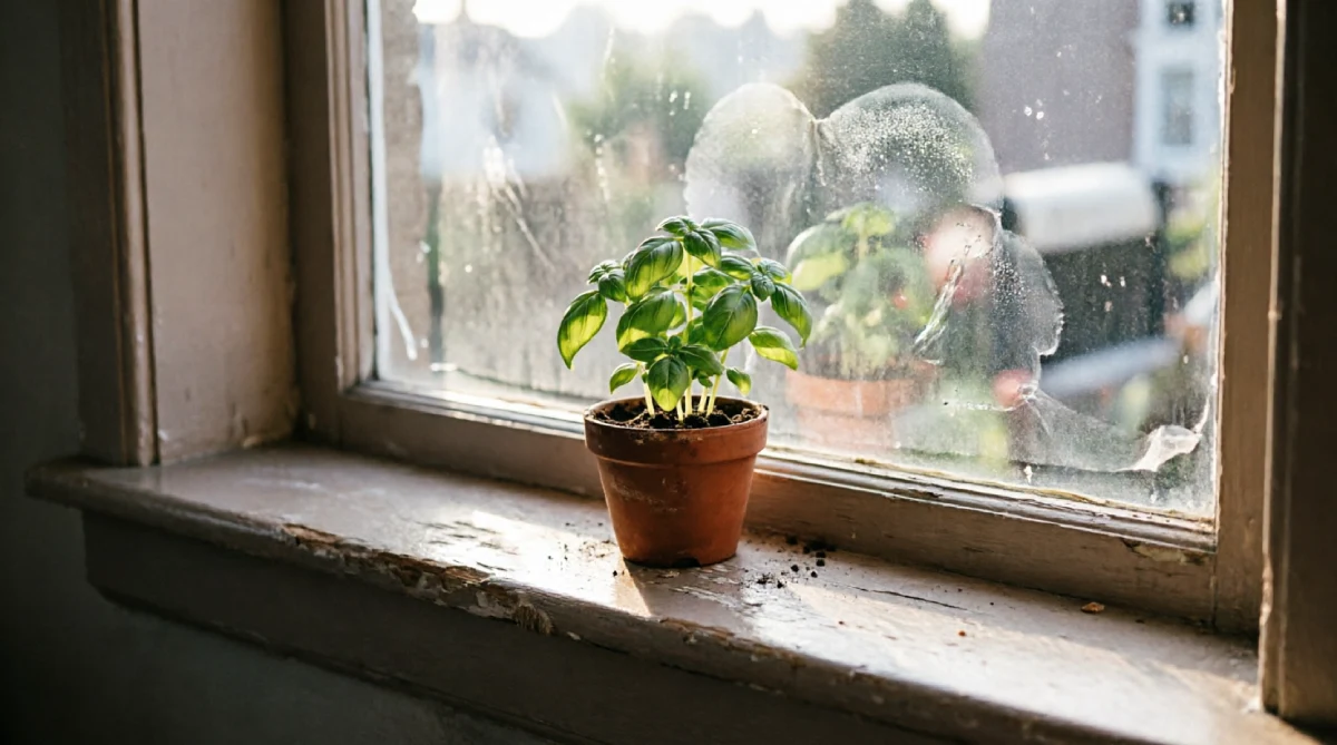 Reflective window film helping a budget summer kitchen stay cooler by blocking heat