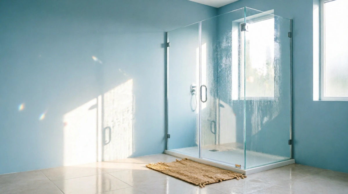 12 Summer Bathroom Layout Ideas That Improve Space - Bathroom - Homedecortoday A corner shower with clear glass enclosure in a light-filled summer bathroom layout