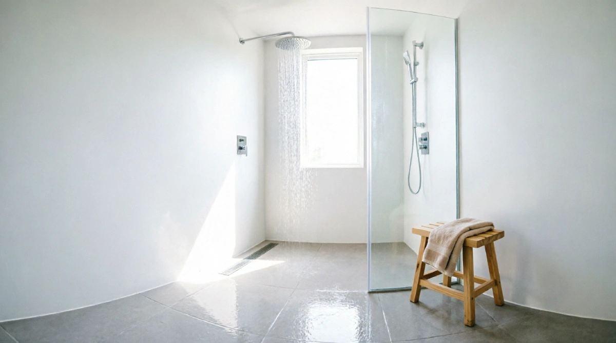 12 Summer Bathroom Layout Ideas That Improve Space - Bathroom - Homedecortoday An open shower layout in a summer bathroom with a minimal glass panel.