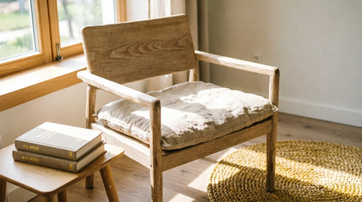 15 Summer Bedroom Styling Ideas for a Relaxing Look - Bedroom - Homedecortoday Simple summer reading corner with a wooden chair and books near a sunlit bedroom window