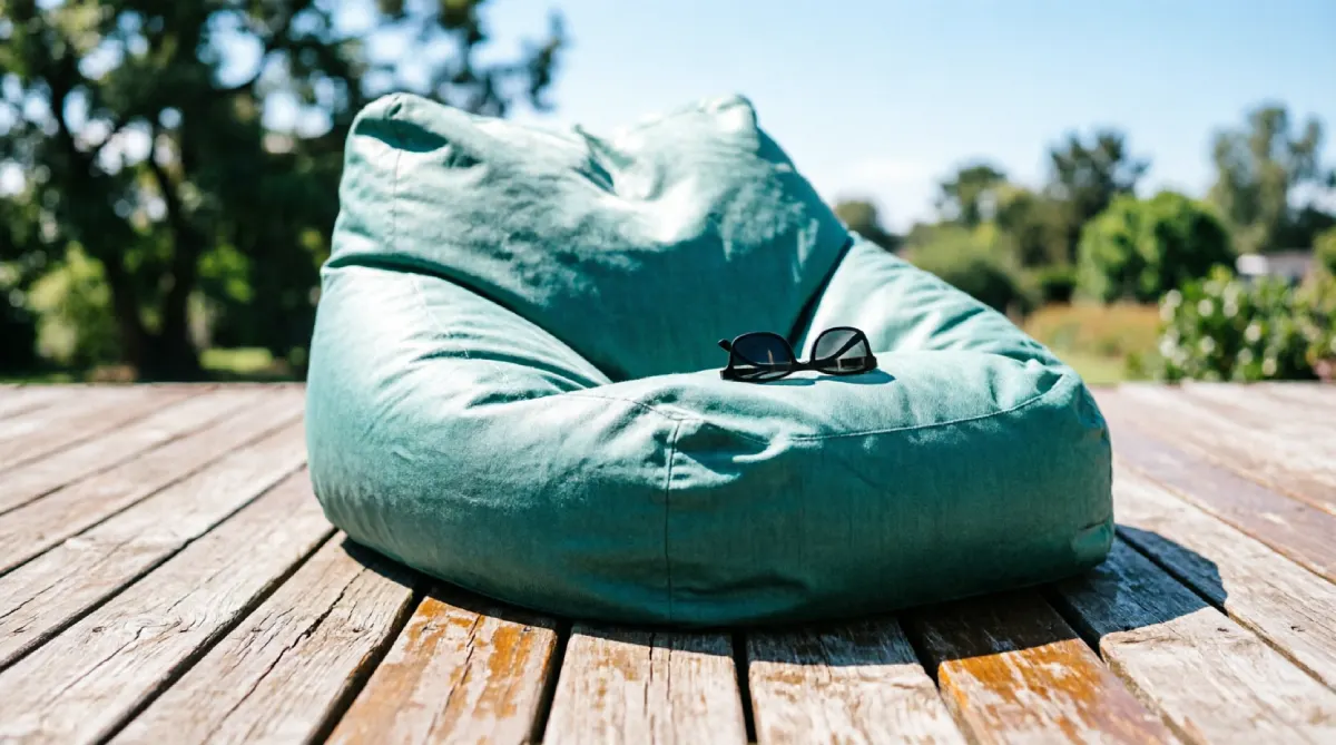 12 Summer Garden Seating Ideas for Comfort - Outdoor Living - Homedecortoday Oversized waterproof bean bag lounger on a deck in summer
