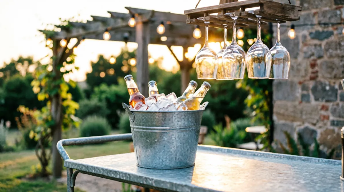 12 Summer Kitchen Remodeling Ideas That Improve Functionality - Kitchen - Homedecortoday Outdoor beverage station placed away from cooking area to improve summer kitchen functionality