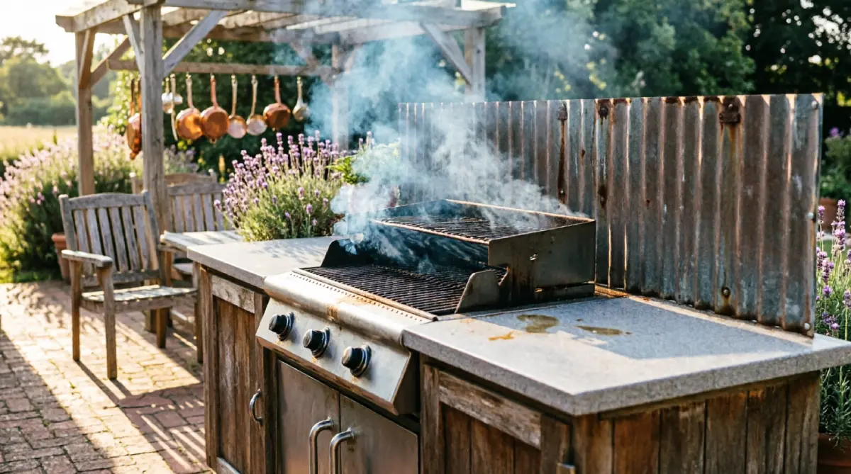 12 Summer Kitchen Remodeling Ideas That Improve Functionality - Kitchen - Homedecortoday Outdoor grill positioned downwind to improve summer kitchen functionality and safety