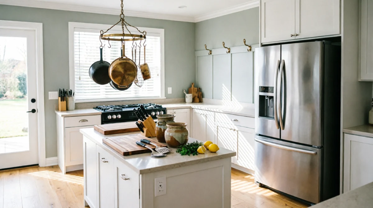 12 Summer Kitchen Layout Ideas That Improve Airflow and Movement - Kitchen - Homedecortoday Kitchen layout with appliances placed to improve movement
