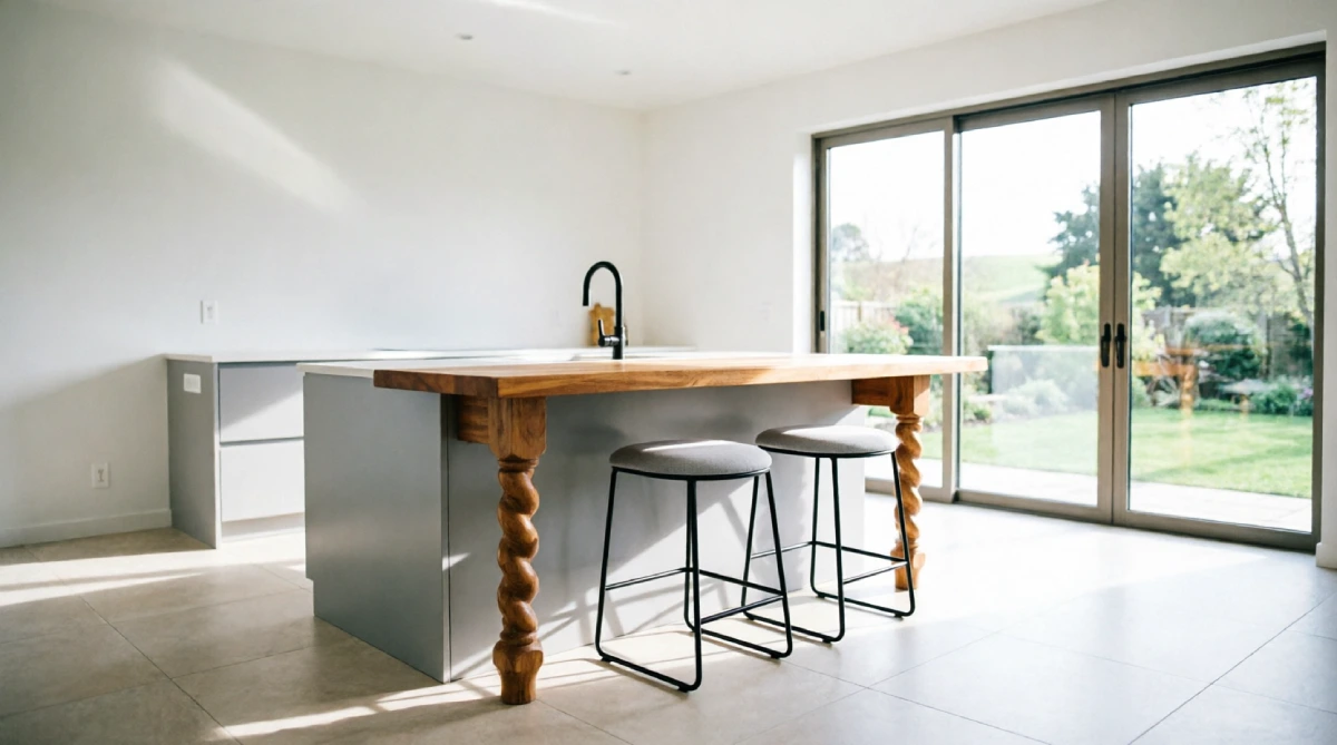 12 Summer Kitchen Layout Ideas That Improve Airflow and Movement - Kitchen - Homedecortoday Open-leg kitchen island improving circulation and movement