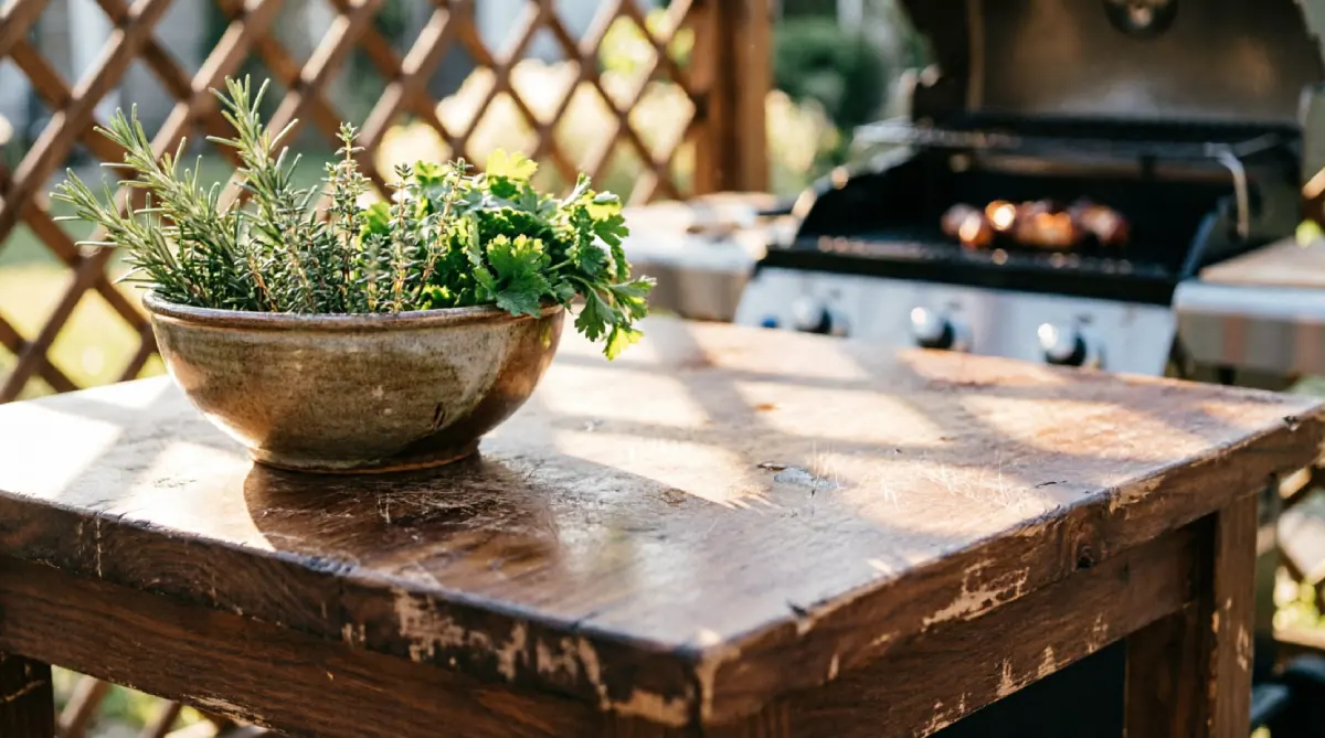 12 Summer Kitchen Remodeling Ideas That Improve Functionality - Kitchen - Homedecortoday Butcher block prep station in a functional outdoor kitchen layout.