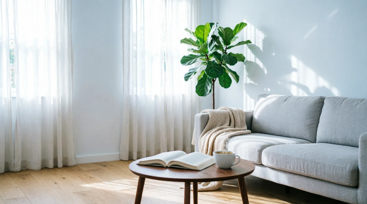 Cool white walls make a summer living room feel open and bright