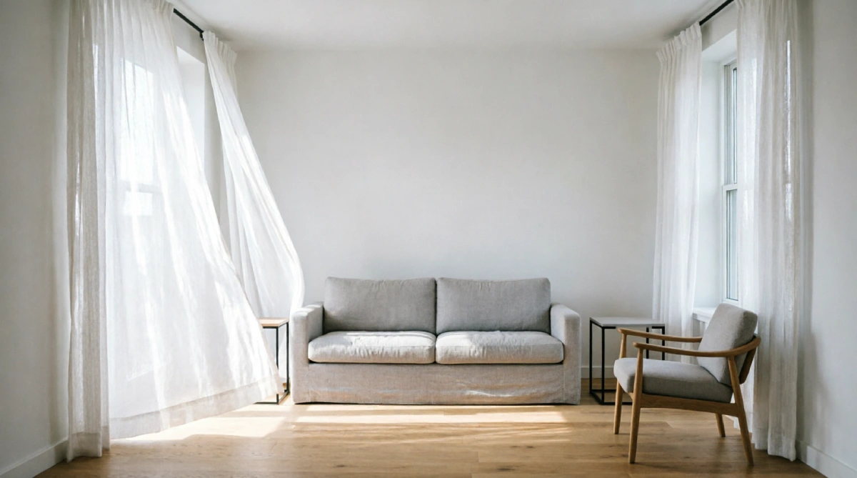 Furniture arranged for cross-ventilation to keep summer living room cool