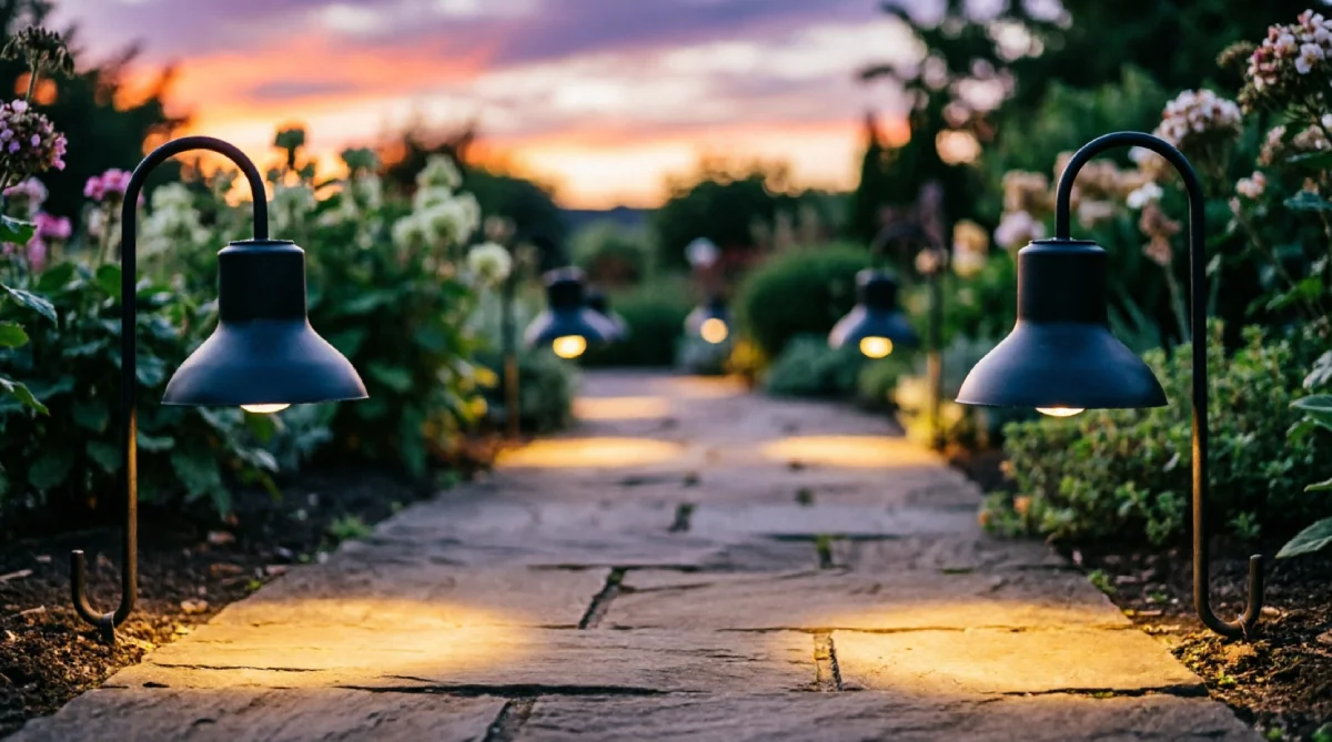 13 Summer Outdoor Decor Ideas That Feel Fresh and Inviting - Outdoor Living - Homedecortoday Solar lanterns lighting a garden pathway at dusk with warm ambient glow