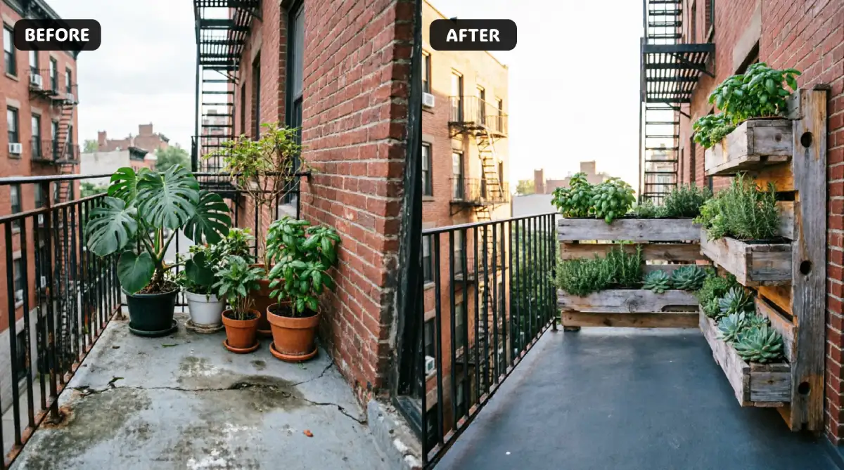 Low-Budget DIY Ideas for Your Balcony in New York - DIY Projects - Homedecortoday Image of , DIY Projects, on Homedecortoday.