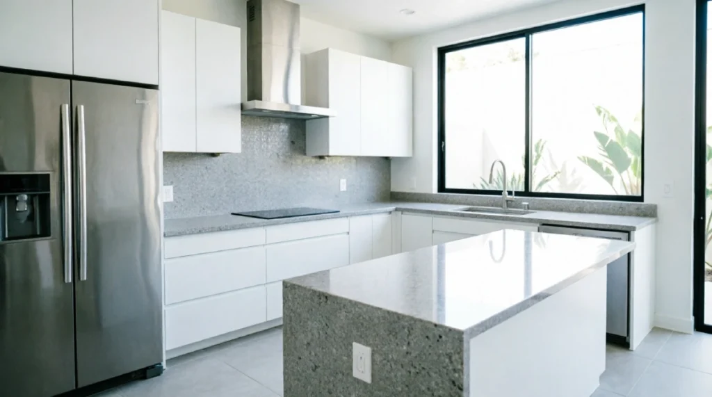 Kitchen Remodeling Cost in California: What Homeowners Actually Pay in 2026 - Remodeling - Homedecortoday Finished mid-range kitchen remodel in a California home with quartz countertops and white cabinets