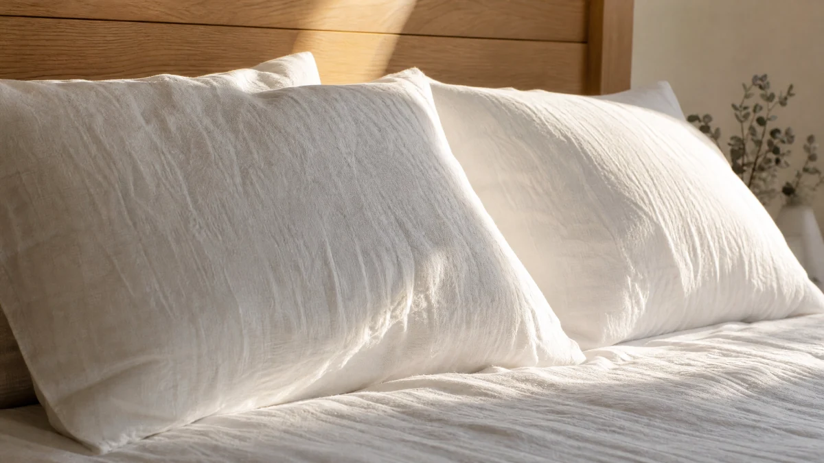 13 Summer Bedroom Decor Ideas That Feel Light and Relaxing - Bedroom - Homedecortoday White linen pillowcases on a bed for a cool summer bedroom setup