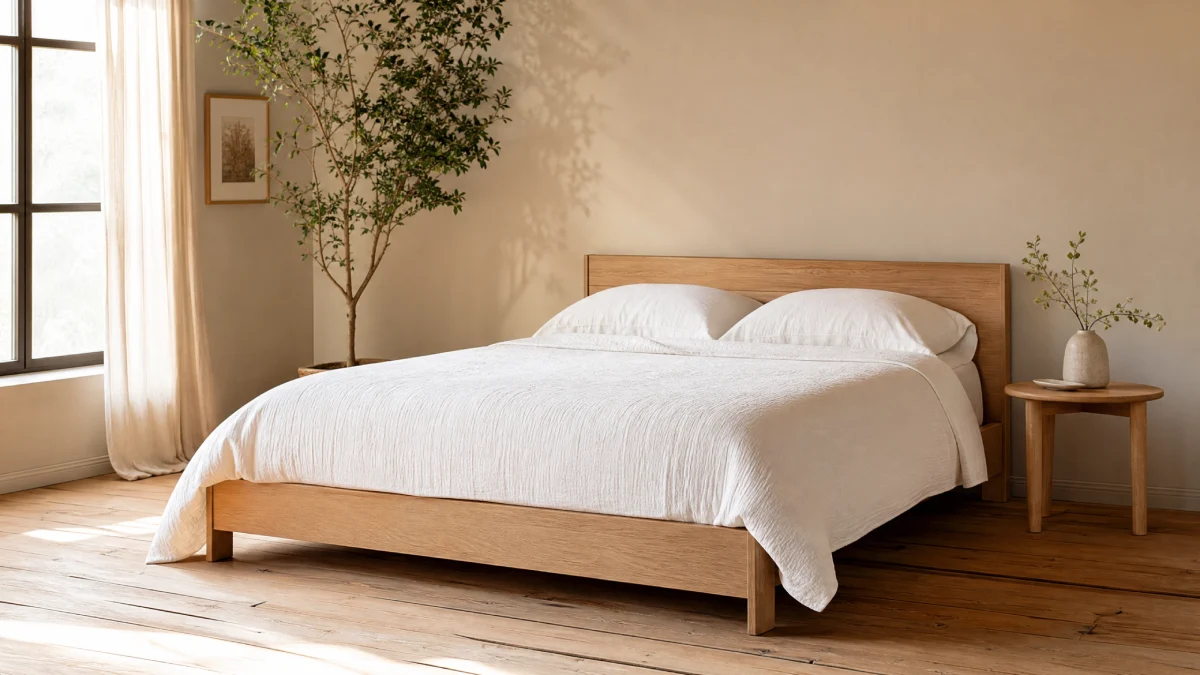 13 Summer Bedroom Decor Ideas That Feel Light and Relaxing - Bedroom - Homedecortoday Minimalist bed with a light coverlet and no heavy blankets in a summer bedroom