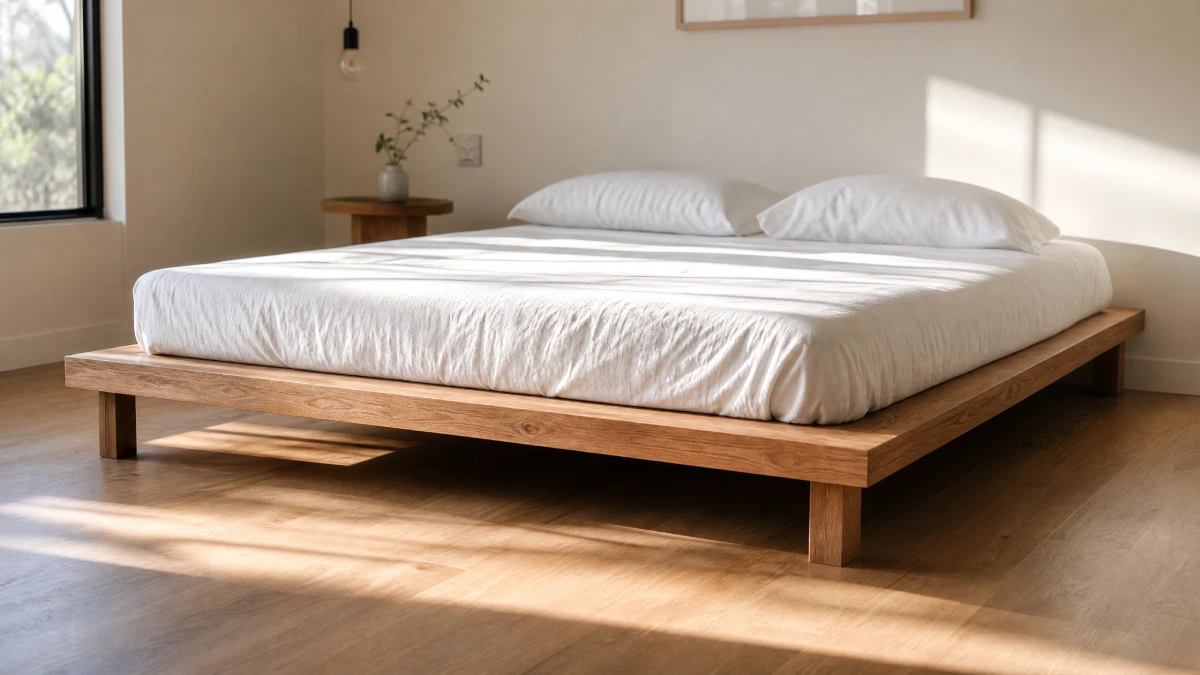 13 Summer Bedroom Decor Ideas That Feel Light and Relaxing - Bedroom - Homedecortoday Low-profile platform bed in a bright summer bedroom with open space underneath