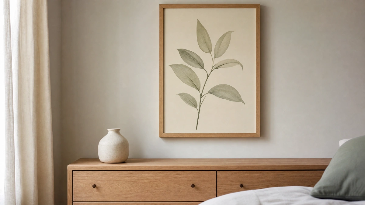 13 Summer Bedroom Decor Ideas That Feel Light and Relaxing - Bedroom - Homedecortoday Light-toned botanical artwork on a bedroom wall for summer decor